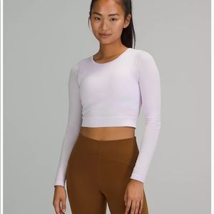 Lululemon Ebb to Street Long Sleeve Crop Size 4 Lavender Dew Purple
